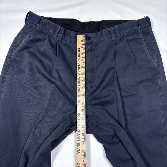 Lot of 2 LL Bean Comfort Waist Chino Pleated Pants Slacks Blue / Gray Mens 38x30 - Picture 15 of 16